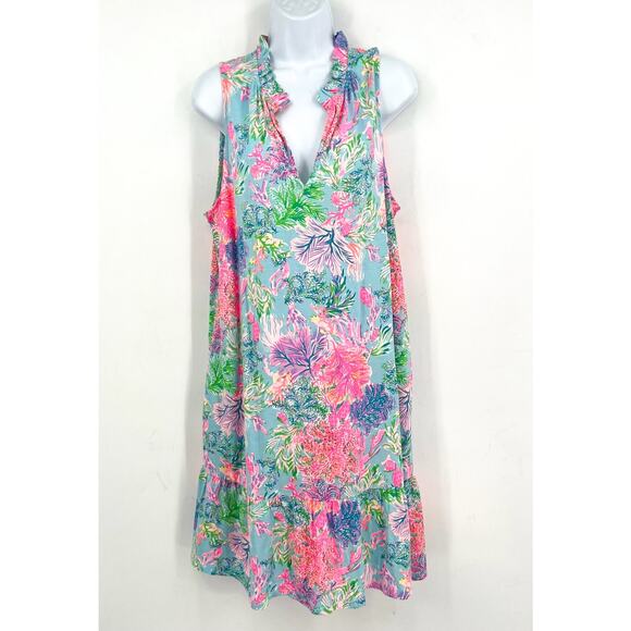 LILLY PULITZER Womens Malone Dress XL Cay to My Heart Blue Celestial Blue NWT - Picture 5 of 14
